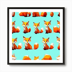 Fox pattern  Art Print