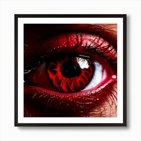 Red Eye Human Close Up Pupil Iris Vision Gaze Look Stare Sight Close Macro Detailed Ru (3) Art Print