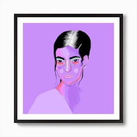 Purple Girl Square Art Print