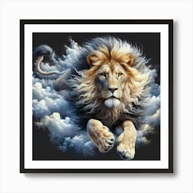 Lion In The Clouds Art Print