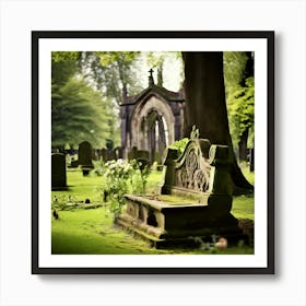 Remembrance Vintage Tomb Landmark Beautiful Plant Headstone Culture Old Architecture Rest (15) Art Print