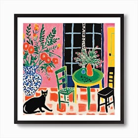 Cat In The Living Room 2 Art Print