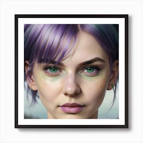 Purple Haired Girl Art Print