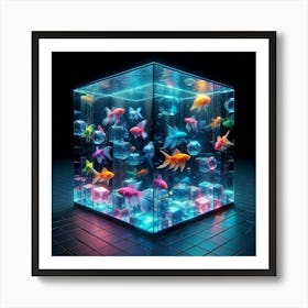 Goldfish Cube Art Print