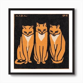 Three Cats Art Print