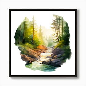 Waterfall In The Forest Art Print