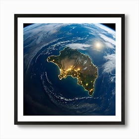 Earth At Night 28 Art Print