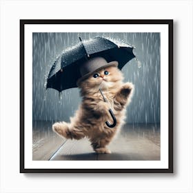 Cat In The Rain 1 Art Print