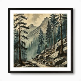 Saskatchewan Mountains Art Print