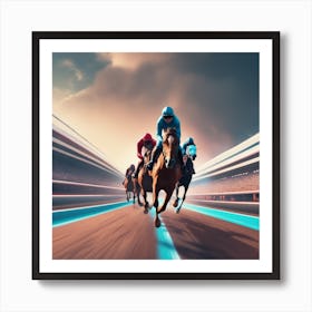 Horse Racing On The Track 4 Art Print