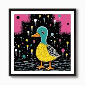 Duckling Paint Splash 1 Art Print