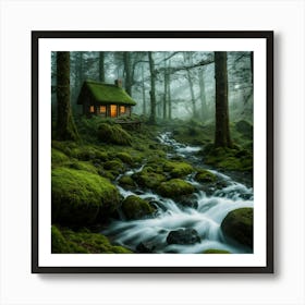 Cabin In The Forest 1 Art Print