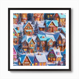 Gingerbread Town Art Print