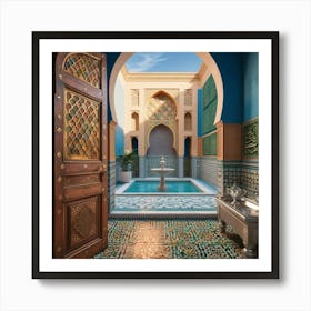 Moroccan Bathroom Art Print