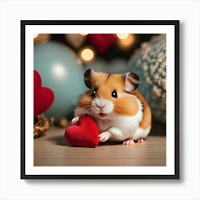 Valentines Hamster 12 Art Print