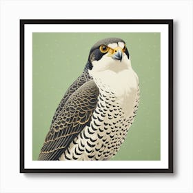 Ohara Koson Inspired Bird Painting Falcon 1 Square Art Print