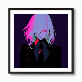 Anime Girl In A Suit 1 Art Print