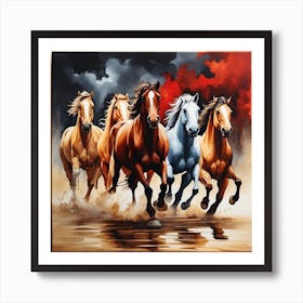 Horses Running 1 Art Print