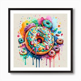 Donuts are an American-origin dessert Watercolor 4 Art Print