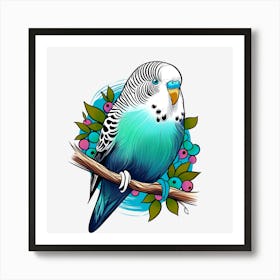 Budgie Bird Art Print