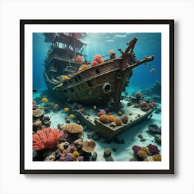 Ship In The Sea Art Print