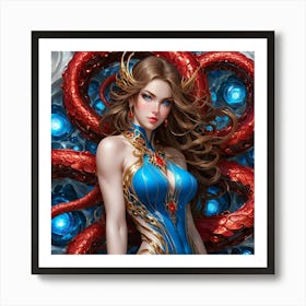 Octopus Girl jhg Art Print