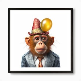 Monkey In A Suit 2 Art Print
