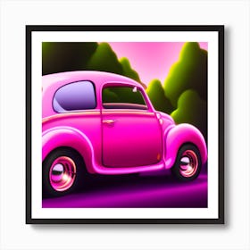 Pink Car 5 Art Print