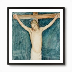 Crucifixion, Sketch For Thr Altarpiece In The Mikkeli Church (1896 1897), Pekka Halonen Art Print