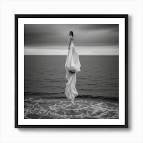 Bride On The Beach Art Print