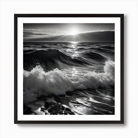 Sunset At The Beach 350 Art Print