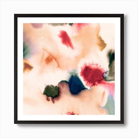 Abstract Watercolor Mineral Square Art Print