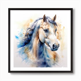 Watercolor Horse Painting Art Print