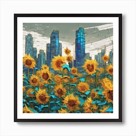 Contemporary Urban Skyline Reimagined With Van Gogh S (3) Art Print
