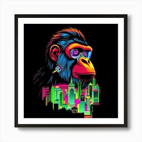 Gorilla In The City Art Print