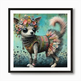 Cute punk dog 5 Art Print