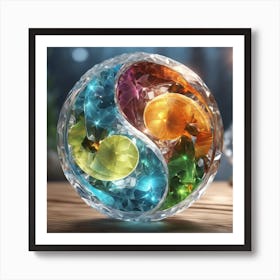 Yin Yang Crystal Ball Art Print