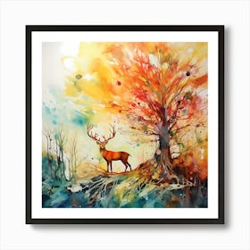 Pigments of Life: Abstract Wildlife Odyssey Art Print