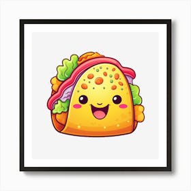 Taco Kawaii Art Print