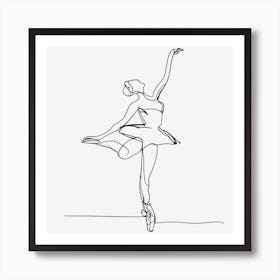 Line art Ballerina in action Art Print