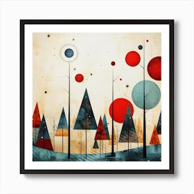 Abstract Christmas Tree Festive Elegance Art Print