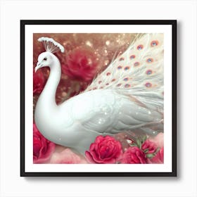 White Peacock 1 Art Print