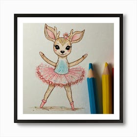 Ballet Deer 5 Art Print