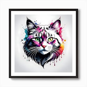 Colorful Cat 11 Art Print