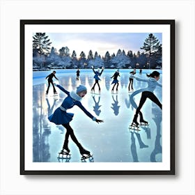 Ice Skaters Art Print