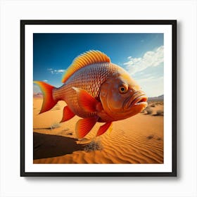 Firefly Surreal Desert With Elephant Sized Goldfish 23387 Art Print