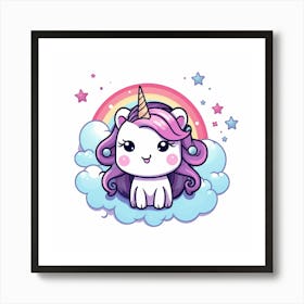 Unicorn On The Cloud 1 Art Print