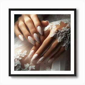Lace Wedding Nails Art Print
