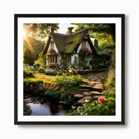 Cottage In The Woods 1 Art Print