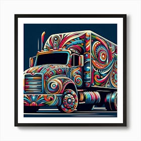 Truck Art Design With Vibrant Colors And Intricate Patterns (3) Art Print